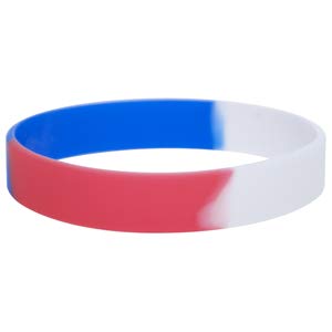 GOGO 24 PCS Patriotic Silicone Bracelet, Rubber Wristbands for USA 4th of July - Red White Blue