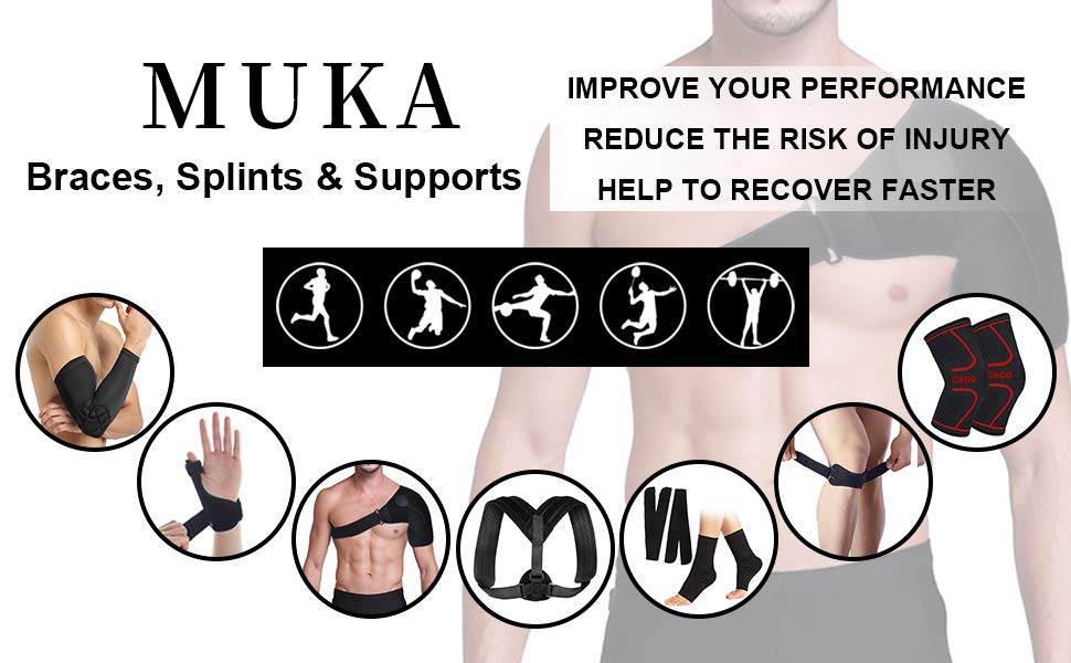 Muka Shoulder Support with Adjustable Strap, Neoprene Brace Sport Protector Compression Wrap