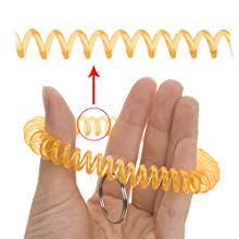 Aspire 50 PCS Stretchable Plastic Bracelet Wrist Coils, Spiral Wrist Band Key Ring Key Holder