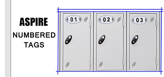 Aspire 25 PCS Plastic Door Number Sign, Locker Numbers, Self-adhesive Tag