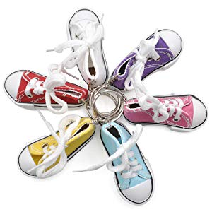 Aspire 24PCS Colorful Canvas Sneaker Keychains, Mini Shoe Keychain, Novelty Party-Favors