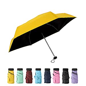 TOPTIE Mini Windproof Travel Umbrella, Compact Sun & Rain Umbrella with UV Protection