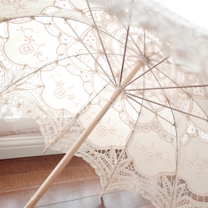 TOPTIE Vintage Black Lace Parasol, Wedding Bridal Umbrella, Photograph Parasol, Halloween Party Decoration
