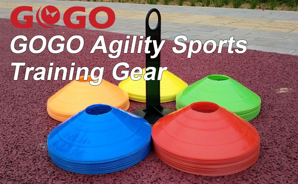 GOGO 100Pcs 3.1 Inches PVC Bright-Colored Slalom Cones for Skating Running Marker Mini Track