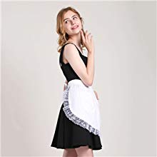 TOPTIE Customized Waist Apron with Two Pockets for Lady Kitchen Half Aprons Cosplay Party Costume Accessories