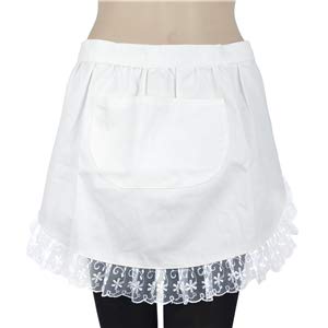 Aspire Lace Half Apron with Pocket, Halloween Cotton Cooking Apron Perfect for Cafe