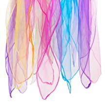 Aspire 36 Pieces Dance Juggling Scarves, Fashion Sheer Tricks Play Scarf for Party, 24 by 24 Inches