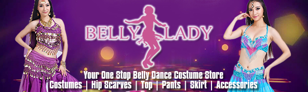 BellyLady Belly Dance Skirt Halloween Tribal Chiffon Tiered Maxi Full Skirt