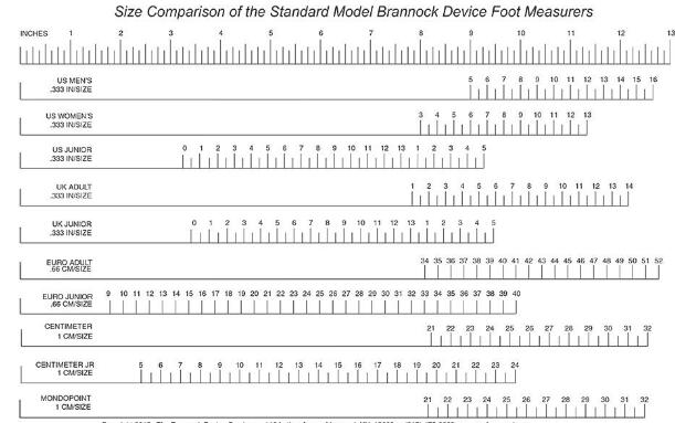 Brannock Device BDAC1 Centimeter Adult Foot Measuring Device