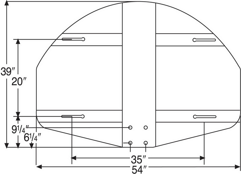Bison BA495 39″ x 54″ Dura Steel Fan-Shaped Playground Backboard