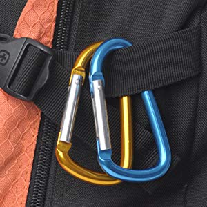 1X Large D Shaped Aluminum Carabiner Bi-colored Clip Hook for Hiking Camping C3Z 