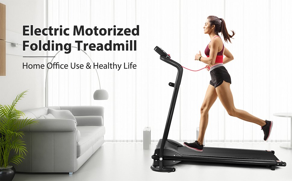 1.0 HP Electric Mobile Power Foldable Treadmill with Operation Display for Home