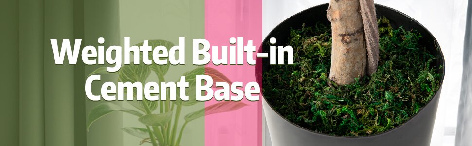 Costway 72468951 4.5 Feet Artificial Azalea Tree with Cement Pot