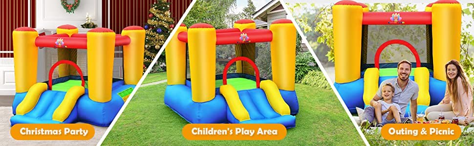 Costway 62047985 Kids Inflatable Bounce House with Slide and 480W blower