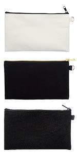 Aspire 12-Pack Canvas Coin Purses, Square Purse Bag 4-1/4 x 4-1/4 Inches, DIY Zipper Visa Pouch
