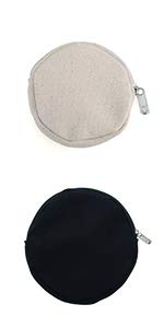 Aspire 12-Pack Round Canvas Coin Purses, Back to School Gift Bag, 4 Inch Circle Earbud keychain Pouch