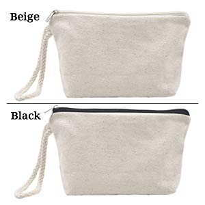 Aspire 60-Pack Cotton Canvas Makeup Bag Wristlet, 7 1/2" x 4 1/4" x 2"
