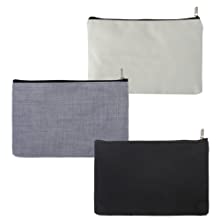 Aspire 60-Pack Blank Zipper Bag, Travel Makeup Bag, Heavy Duty Canvas Lined Bag, 6-3/4" x 4-3/4", Christmas Gift Bag