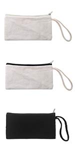Aspire 30-Pack Canvas Wristlet Zipper Cosmetic Pouch, Pencil Case Coin Cellphone Purse with Cotton Lining, 7 x 4-3/4 Inch