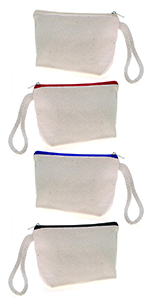 Aspire 30-Pack Cotton Canvas Makeup Bags, 7" x 4-3/4" Wristlet Pouches