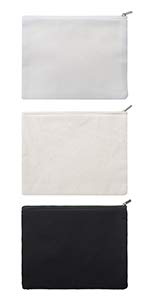 Aspire 12-Pack Canvas Pencil Case, Canvas Makeup Bag with Zipper, 7 x 3-1/8 x 1-1/2 Inch