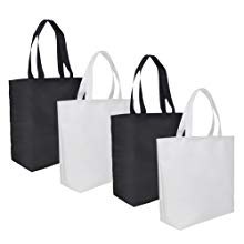 Aspire 4-Pack DIY Canvas Tote Bags, Bottom Gusset Canvas Lunch Bags