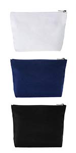 Aspire 6-Pack Canvas Zipper Bags, DIY Cosmetic Bag, 7-1/2 by 5-1/8 with 1-1/2 Inch Bottom