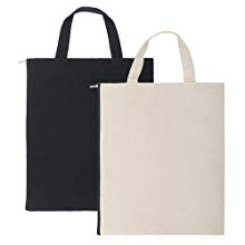 Aspire 4-Pack Canvas Zipper Bags with Handle, 11 x 13 Inches Blank Bag for DIY Project