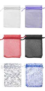 Aspire 200 Pieces Organza Drawstring Pouches 5 x 7 Jewelry Candy Wedding Bag-Assorted