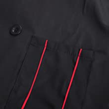 TopTie Short Sleeve Chef Jacket Kitchen Cook Coat Stripe Uniforms