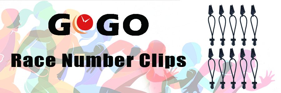 GOGO Plastic Race Bib Holder / Clip Gel Loop Holder for Marathon Running Belt