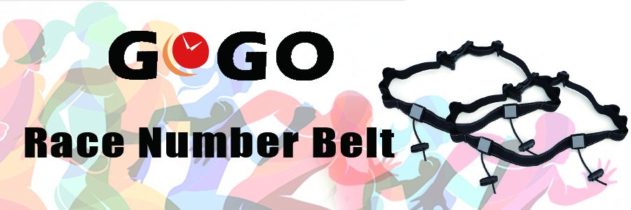 GOGO Race Number Belt with Spring-Loaded Clip and 6 Gel Loops