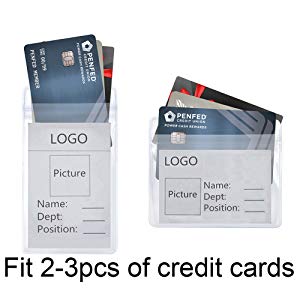 GOGO Credit Card ID Badge Holder with Side Zipper Pocket and Neck Lanyard