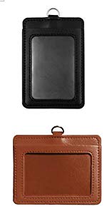 GOGO 8Pcs Premium PU Leather 2-Sided Badge Holder with 2-Card Slot Wholesale