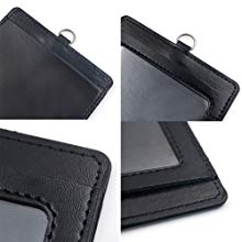 GOGO 10Pcs Vertical Horizontal 2 Sides PU ID Card Badge Holder Pouch Stock Case