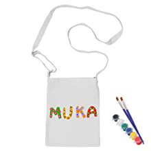 Muka 4 Pack Mini Crossbody Shoulder Bag Purses, 7 x 9 Inches Canvas Handbags for Kids Adult