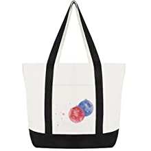 Muka Large Canvas Utility Tote Bag with Outer & Inner Pocket, Top Zipper Closure, 21.5 x 16 x 6 Inch, Back to School Gift