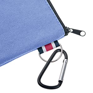 Aspire 6-Pack Square Pouch with Carabiner Clip, Cotton Bag 4-1/4 Inches