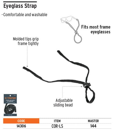 Truper 14306 Safety Glasses Cord