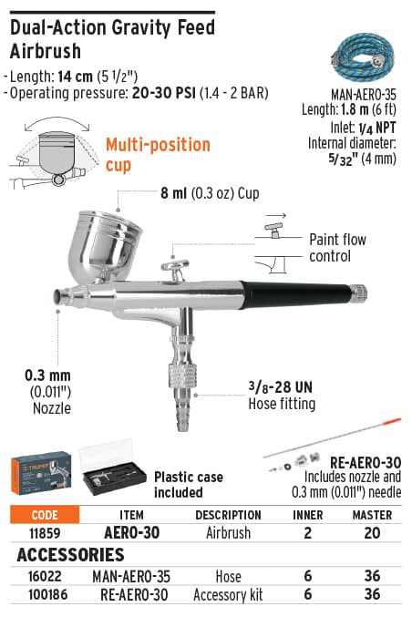 Truper 11859 Gravity side feed airbrush