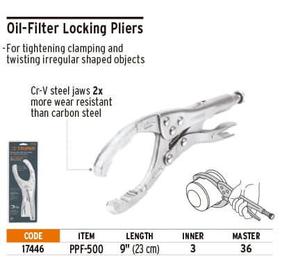 Truper 17446 9" Oil Filter Locking Pliers