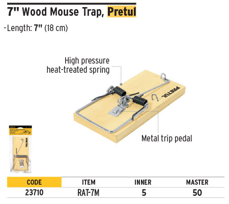 Pretul 23710 7" Wood Mouse Trap