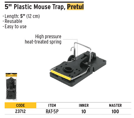 Pretul 23712 5" Plastic Mousetrap