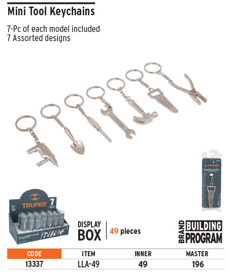 Truper 13337 Tool Key ring, 49 pieces, assorted