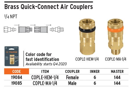 Truper 19084 1/4" Brass Female Hose Connector