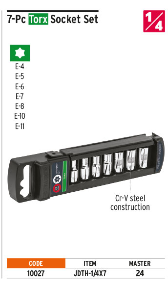 Truper 10027 7-Pc Torx Socket Set