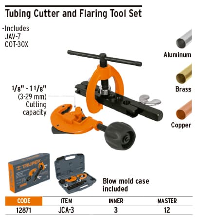 Truper 12871 Tubing Cutter And Flaring Tool Set