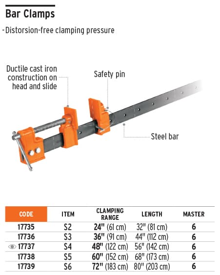 Truper 17739 6 Ft Capacity Bar Clamp