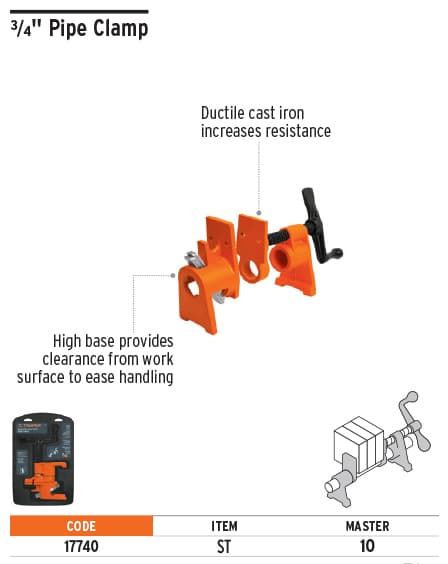 Truper 17740 3/4" Pipe Clamp