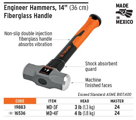 Truper 19883 14" Engineer Hammers 3Lb